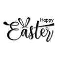 Happy Easter. Hand drawn lettering. Isolated text on white background. Vector illustration Royalty Free Stock Photo