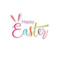 Happy Easter. Hand drawn calligraphic lettering. Isolated color text on white background. Vector illustration Royalty Free Stock Photo