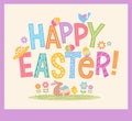 Happy Easter hand drawn decorative lettering design