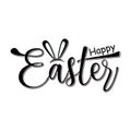 Happy Easter. Hand drawn lettering. Isolated text on white background. Vector illustration Royalty Free Stock Photo