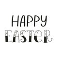 Happy Easter. Hand lettering with decorated letters. Cards template, handwritten phrase for greeting cards, posters