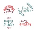 Happy Easter Hand Lettering Set. Template for Greeting Card. Royalty Free Stock Photo