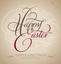 happy easter hand lettering (vector)