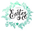 Happy easter handwritten calligraphic vector illustration with w