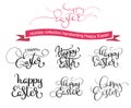 Happy Easter handwritting words on white background. Hand drawn Calligraphy lettering Vector illustration EPS10 Royalty Free Stock Photo