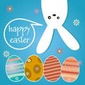 Happy easter. hanging bunny background