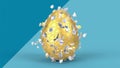 Happy Easter holiday background. Colourful eggs 3d animation in minimal style.