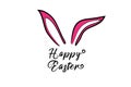 Happy Easter card holiday with swirly lettering text background Royalty Free Stock Photo