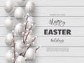 Happy Easter holiday composition. Royalty Free Stock Photo