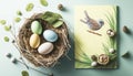 Happy Easter holiday concept in vibrant colors in a festive springtime image