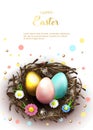 Happy Easter holiday greeting banner.