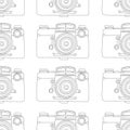 Seamless pattern from hand drawn vintage photo camera. Vector stock illustration. Royalty Free Stock Photo