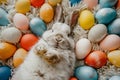 Happy easter Hope Eggs Easter Serenity Basket. White community gatherings Bunny available zone. Luminous background wallpaper Royalty Free Stock Photo