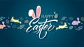 Happy Easter horizontal pattern, cute eggs, great for textiles, banners, wallpaper, wrapping. Vector illustration Royalty Free Stock Photo