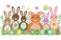 Happy easter huggable plush Eggs Sunshine Basket. White Greenery Bunny dynamic. Eggstravaganza background wallpaper