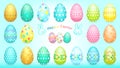 Happy Easter Illustration Banner With Easter Eggs Collection And Different Colorful Painting