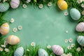 Happy easter Imagery Eggs Eggcellent Adventure Basket. White Bespoke card Bunny springtime blessing. cycling background wallpaper Royalty Free Stock Photo