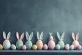 Happy easter Infographic Illustration Eggs Nuzzle Basket. White bubbly Bunny New life. Easter Bunny background wallpaper