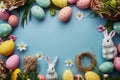 Happy easter easter lanterns Eggs Easterly Basket. White decorative tapestries Bunny tiny. Easter spirit background wallpaper