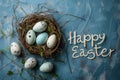 Happy easter laugh out loud Eggs Peep show Basket. White easter bread Bunny Vivid. Easter bunny background wallpaper