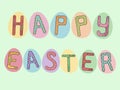 Happy Easter lettering card. Easter eggs lettering. Hand drawn lettering poster for Easter. Royalty Free Stock Photo