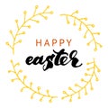 Happy Easter lettering card. Hand drawn lettering poster for Easter.