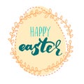 Happy Easter lettering card. Hand drawn lettering poster for Easter.