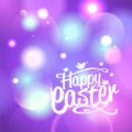 Happy Easter lettering card or poster vector template Royalty Free Stock Photo