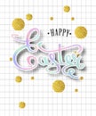 Happy Easter lettering greeting card Royalty Free Stock Photo