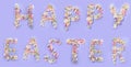 Happy Easter lettering made from flowers