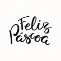 Happy Easter lettering quote in Portuguese