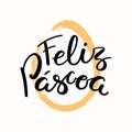 Happy Easter lettering quote in Portuguese