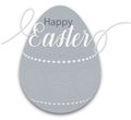 Happy Easter lettering with stone gray large single egg