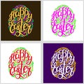 Happy Easter lettering typography cards