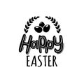 Happy easter lettering and eggs Royalty Free Stock Photo