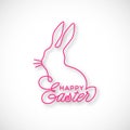 Happy Easter linear lettering