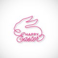 Happy Easter linear lettering
