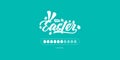 Happy Easter loading bar on turquoise background, creative holiday progress bar with eggs and bunny ears, seasonal web banner Royalty Free Stock Photo