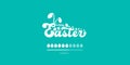 Happy Easter loading bar on turquoise background, creative holiday progress bar with eggs and bunny ears, seasonal web banner Royalty Free Stock Photo