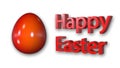 Happy Easter message with red egg Royalty Free Stock Photo