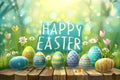 Happy easter Mixed Media Illustration Eggs Easter bonnet Basket. White spring planting Bunny hoppy floral Easter blessings