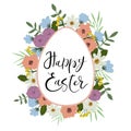 Happy Easter modern calligraphy style greeting card. Hand written text. Royalty Free Stock Photo