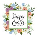 Happy Easter modern calligraphy style greeting card. Hand written text. Royalty Free Stock Photo
