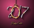 Happy 2017 Easter modern and elegant background with a Golden egg