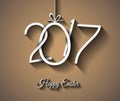 Happy 2017 Easter modern and elegant background with a Golden egg