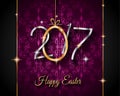 Happy 2017 Easter modern and elegant background with a Golden egg