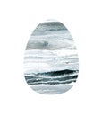 Happy Easter monochrome egg with acrylic texture on white background Royalty Free Stock Photo