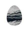 Happy Easter monochrome egg with acrylic texture on white background Royalty Free Stock Photo