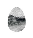 Happy Easter monochrome egg with acrylic texture on white background Royalty Free Stock Photo