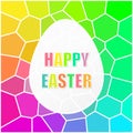 Happy Easter mosaic rainbow background